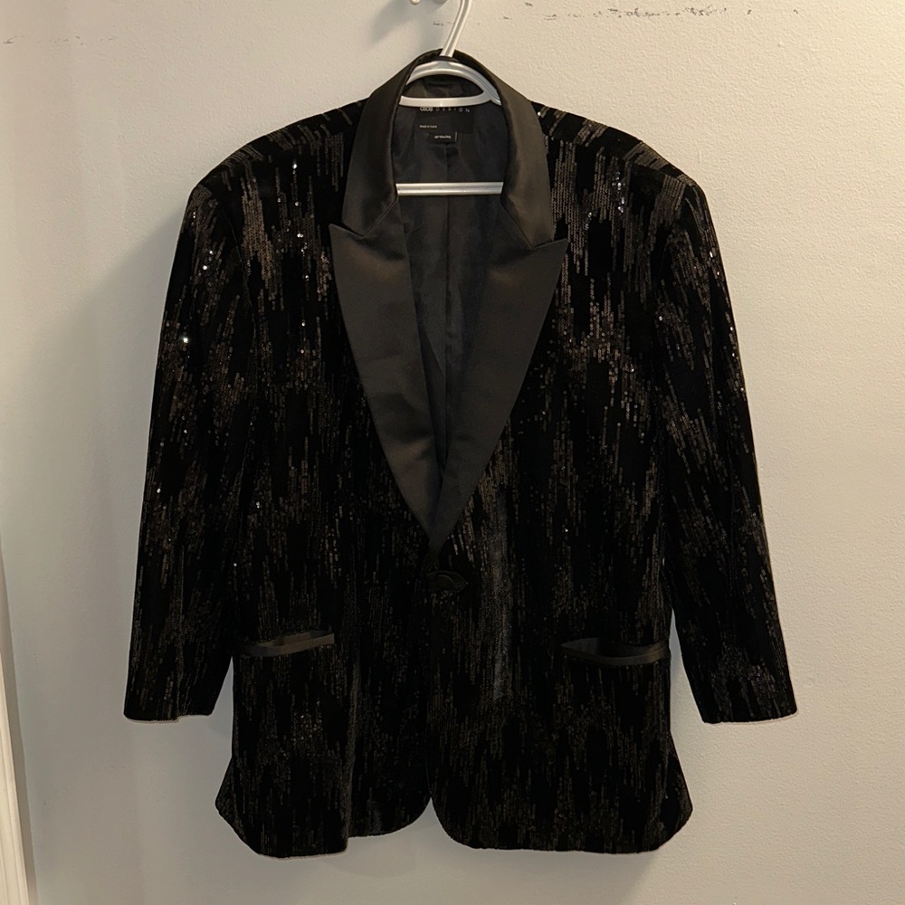 ASOS Black Velvet & Sequin Tuxedo Blazer